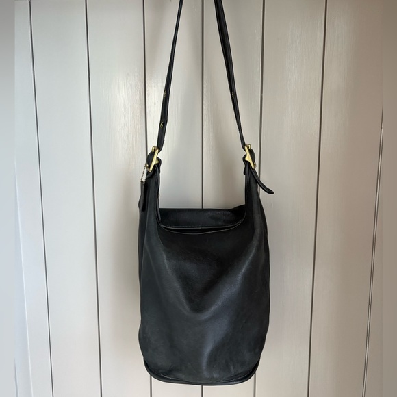 Coach 9085 XL Feed Sac Duffel Bag Black Vintage Leather 90s - Picture 12 of 14